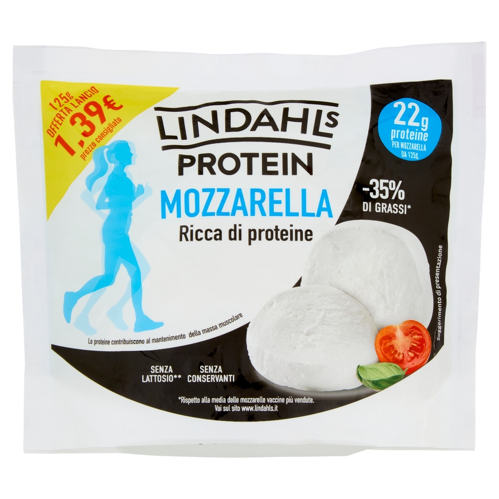 LINDAHLS Protein Mozzarella 125 g